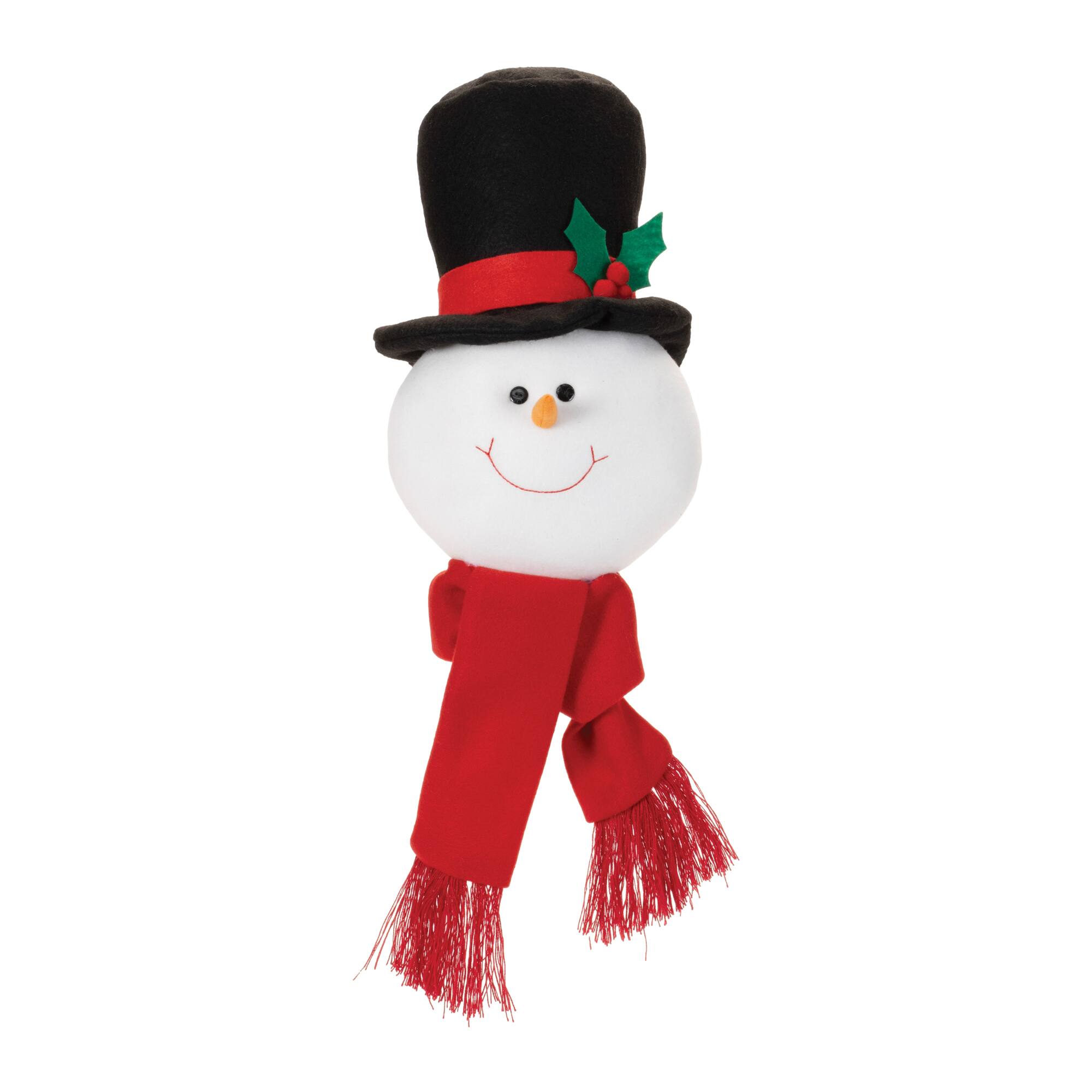 22.5" Plush Snowman Head Ornaments, 6ct.